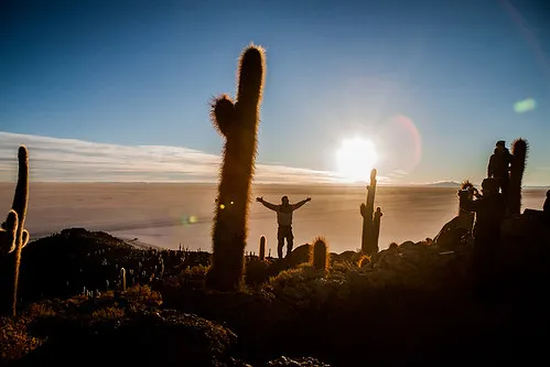 Atardecer en el Salar de Uyuni, Bolivia